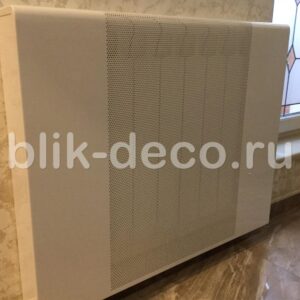 фото экран на батарею из металла бежевый