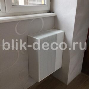 фото экран на батарею из металла белый 