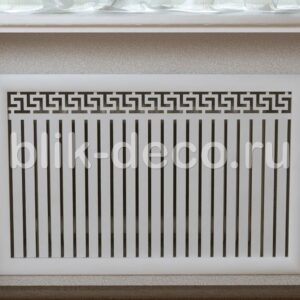 экран на батарею греция в раме белый