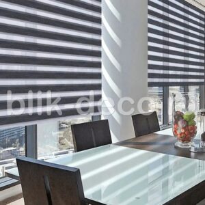 рулонные шторы зебра на кухне