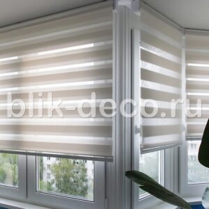 рулонные шторы зебра угловая установка